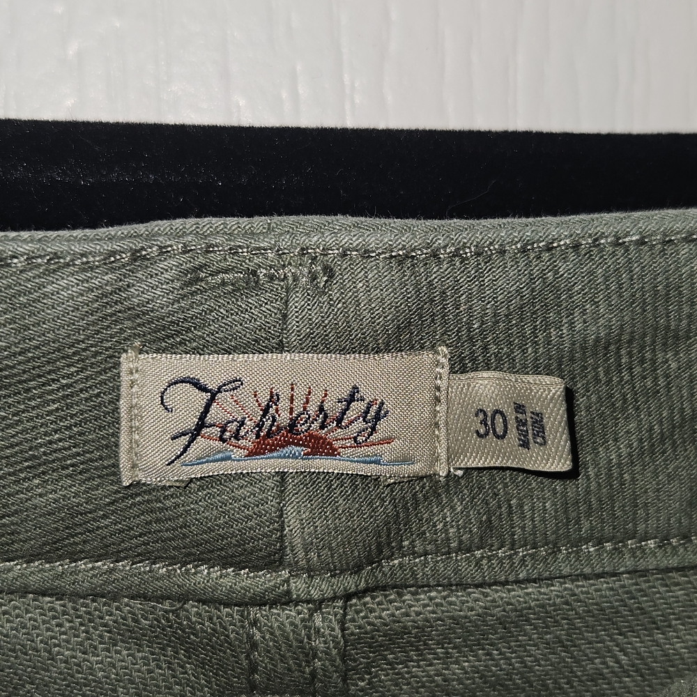 Faherty Olive Green Flare & Wide Leg Jeans - Picture 4 of 8
